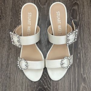Stuart Weitzman Pearl Geo Buckle 75 Slide: NEVER WORN!!!